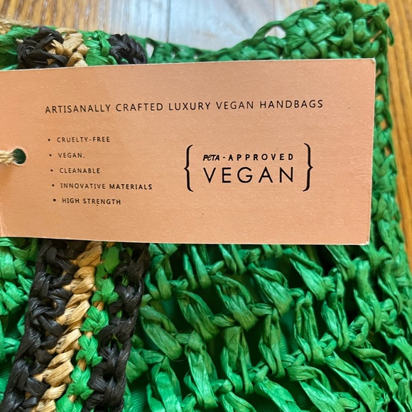 NWT E N EXPRESSIONS Woven Boho Tote Bag Vegan - Picture 5 of 13